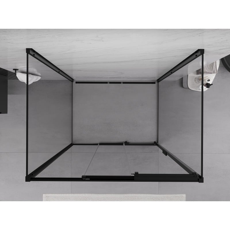 Mexen Exo-3S kabina prysznicowa 3-ścienna rozsuwana 80 x 85 cm, transparent, czarna - 8153-080-085-70-00-3S