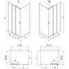 Mexen Exo drsna pršna kabina 80 x 70 cm, prozorna, krom - 8153-080-070-01-00