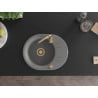 Mexen Kevin Granitspüle 1-Becken mit Abtropffläche 586 x 458 mm, grau, goldener Siphon - 6517581005-71-G