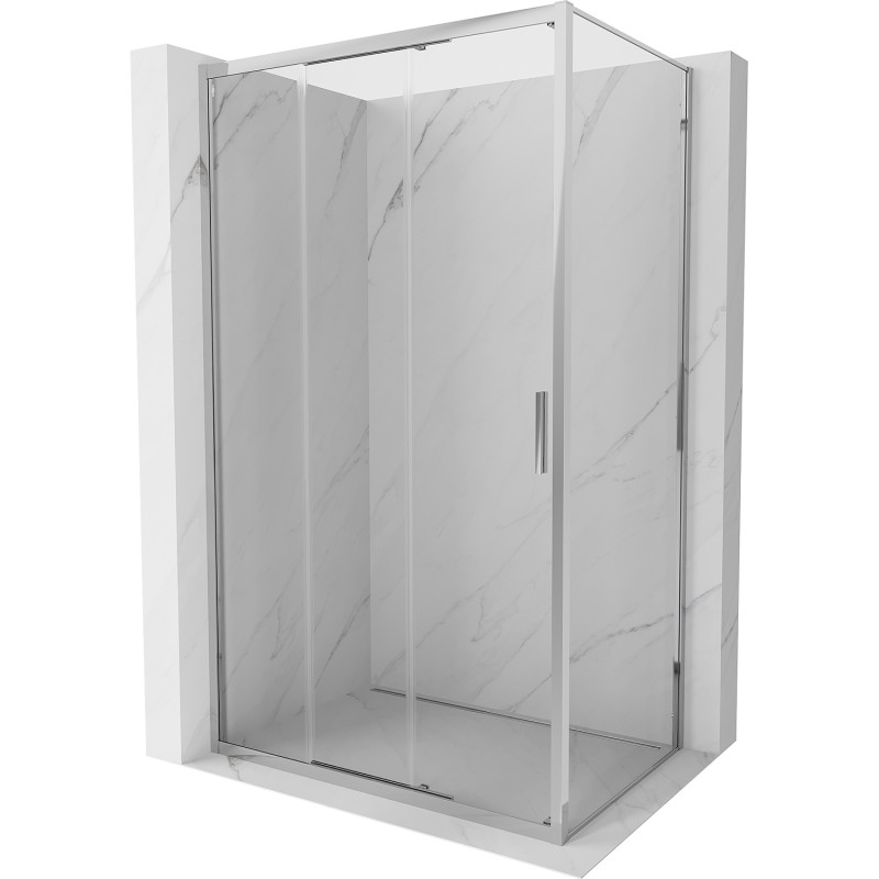 Mexen Exo-3S Schiebetür-Duschkabine 95 x 70 cm, transparent, Chrom - 8153-095-070-01-00