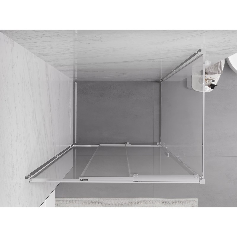 Mexen Exo bīdāmā dušas kabīne 80 x 75 cm, caurspīdīga, hromēta - 8153-080-075-01-00