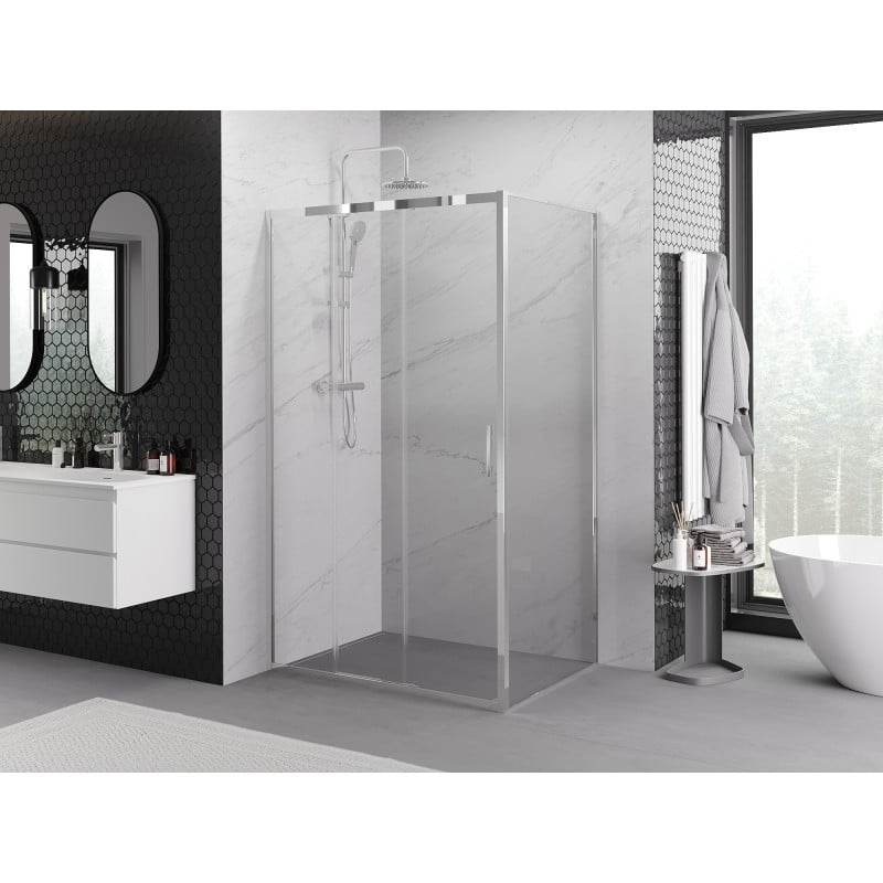 Mexen Exo kabina prysznicowa rozsuwana 90 x 75 cm, transparent, chrom - 8153-090-075-01-00