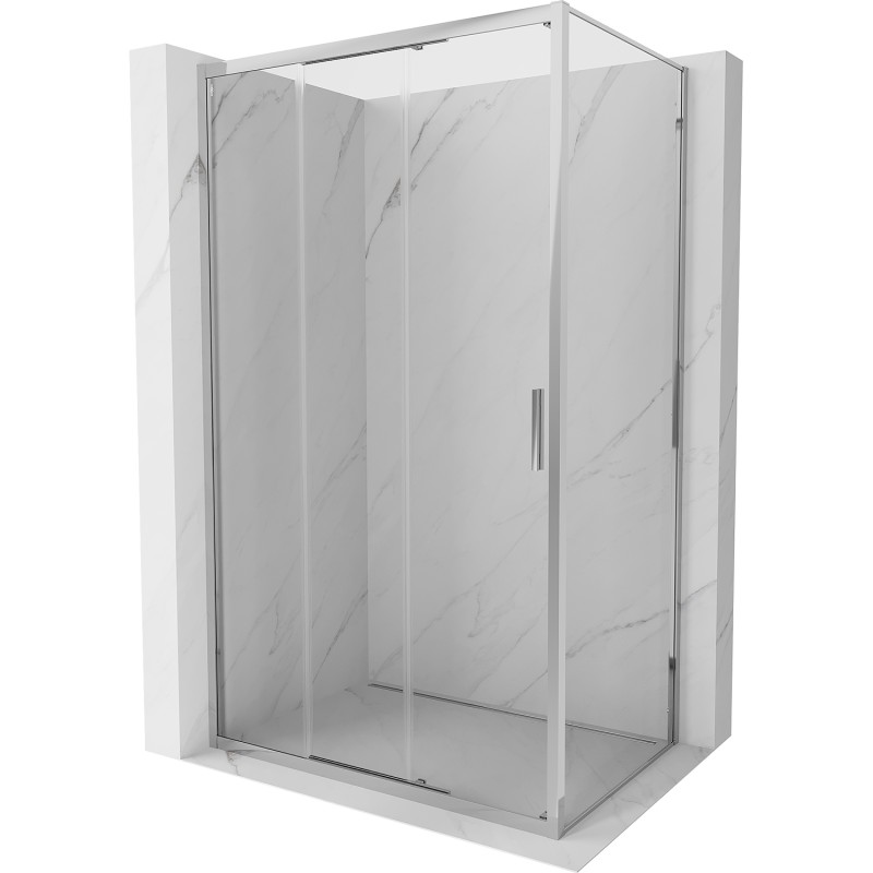 Mexen Exo bīdāmā dušas kabīne 100 x 75 cm, caurspīdīga, hromēta - 8153-100-075-01-00