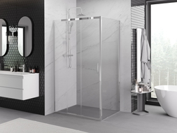 Mexen Exo-3S drsna tuš kabina 85 x 90 cm, transparentna, krom - 8153-085-090-01-00