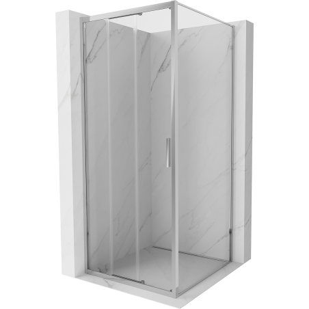 Mexen Exo-3S skjutbar duschkabin 90 x 90 cm, transparent, krom - 8153-090-090-01-00