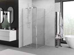 Mexen Exo-3S cabina doccia scorrevole 90 x 90 cm, trasparente, cromata - 8153-090-090-01-00