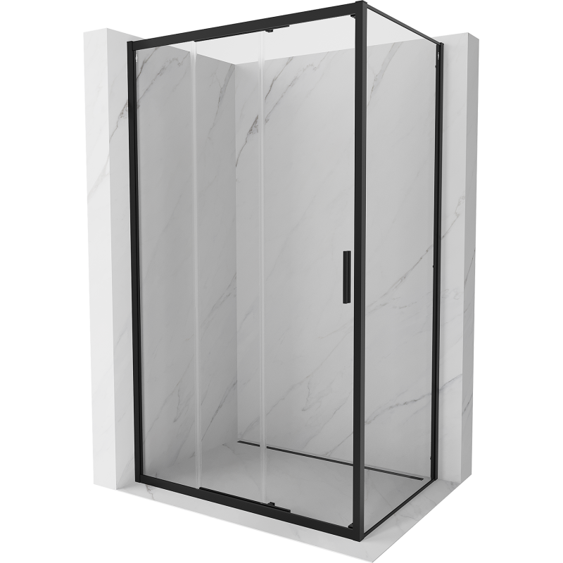 Mexen Exo kabina prysznicowa rozsuwana 100 x 70 cm, transparent, czarna - 8153-100-070-70-00