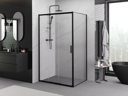 Mexen Exo-3S cabina doccia scorrevole 80 x 75 cm, trasparente, nera - 8153-080-075-70-00