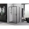 Mexen Exo-3S skjutbar duschkabin 85 x 75 cm, transparent, svart - 8153-085-075-70-00