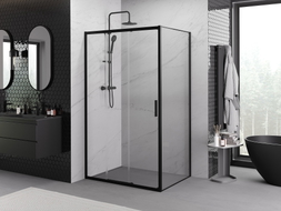 Mexen Exo-3S cabina de ducha deslizante 85 x 75 cm, transparente, negra - 8153-085-075-70-00