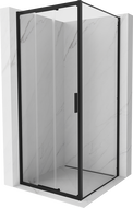 Mexen Exo skjutbar duschkabin 80 x 80 cm, transparent, svart - 8153-080-080-70-00
