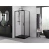 Mexen Exo-3S kabina prysznicowa rozsuwana 80 x 80 cm, transparent, czarna - 8153-080-080-70-00