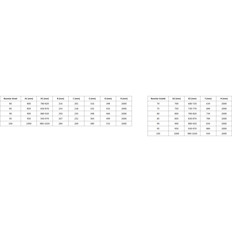 Mexen Exo kabina prysznicowa rozsuwana 100 x 80 cm, transparent, czarna - 8153-100-080-70-00