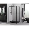 Mexen Exo-3S καμπίνα ντους συρόμενη 80 x 85 cm, διάφανη, μαύρη - 8153-080-085-70-00