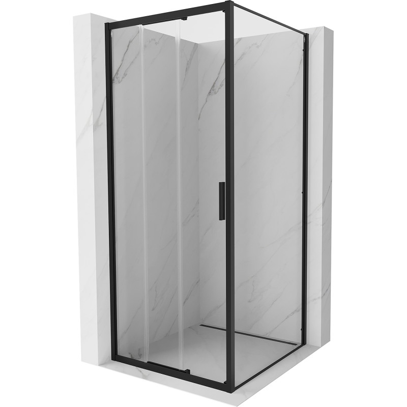 Mexen Exo-3S cabina de ducha corrediza 85 x 85 cm, transparente, negra - 8153-085-085-70-00