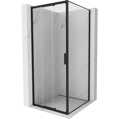 Mexen Exo bīdāmas dušas kabīne 85 x 85 cm, caurspīdīga, melna - 8153-085-085-70-00