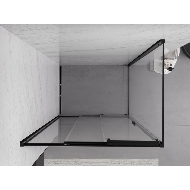 Mexen Exo-3S slīdoša dušas kabīne 90 x 85 cm, caurspīdīga, melna - 8153-090-085-70-00