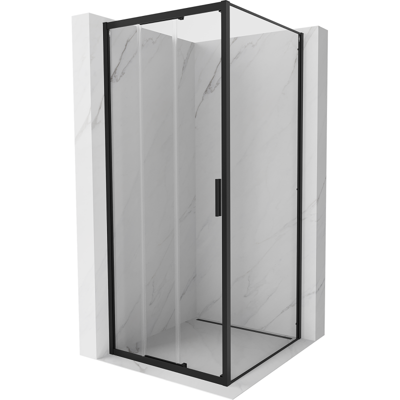 Mexen Exo kabina prysznicowa rozsuwana 90 x 90 cm, transparent, czarna - 8153-090-090-70-00