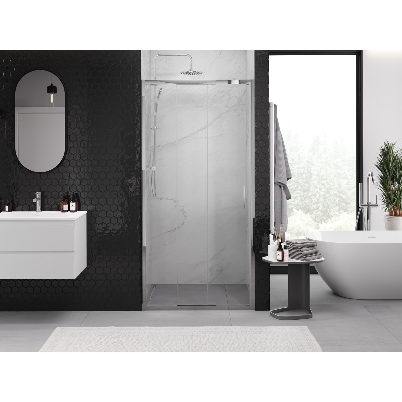 Mexen Exo-3S drzwi prysznicowe rozsuwane 100 cm, transparent, chrom - 8153-100-000-01-00