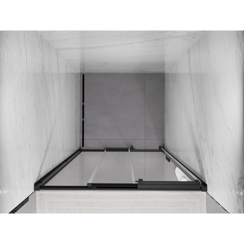 Mexen Exo-3S porte doccia scorrevoli 70 cm, trasparenti, nere - 8153-070-000-70-00