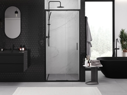Mexen Exo-3S porta de duche deslizante 90 cm, transparente, preta - 8153-090-000-70-00