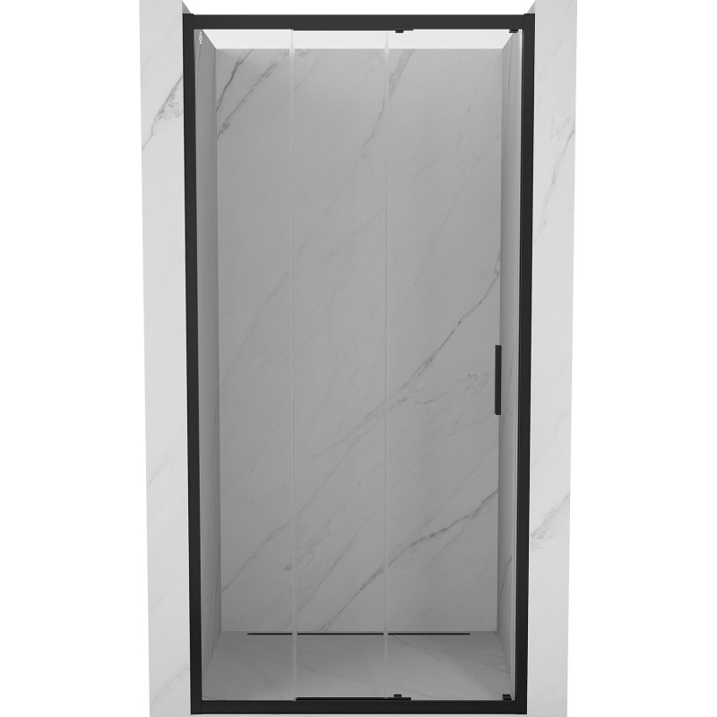 Mexen Exo-3S puerta de ducha corredera 100 cm, transparente, negra - 8153-100-000-70-00