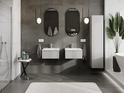 Mexen Orio armario de baño de 50 cm con lavabo Otis, 1 cajón, gris mate/blanco mate - 91A10-05023-1-BF62-W18M01