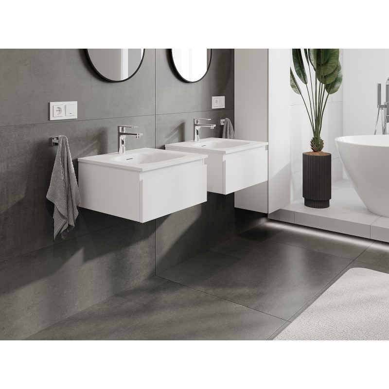 Mexen Orio meuble de salle de bain 50 cm avec lavabo Vela, 1 tiroir, blanc mat - 91A10-05023-1-BF01-W23M01