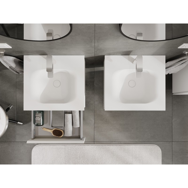 Mexen Orio mobile da bagno 50 cm con lavabo Vela, 1 cassetto, bianco opaco - 91A10-05023-1-BF01-W23M01