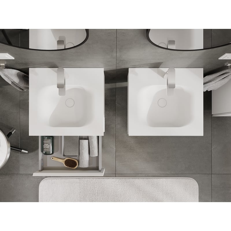 Mexen Orio vannitoakapp 50 cm valamu Vela abil, 1 sahtel, valge matt - 91A10-05023-1-BF01-W23M01