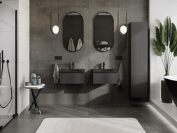 Mexen Orio meuble de salle de bain 50 cm avec lavabo Vela, 1 tiroir, noir mat - 91A10-05023-1-BF71-W23M71