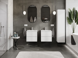 Mexen Orio meuble de salle de bains 50 cm avec lavabo Vela, 2 tiroirs, blanc mat - 91A10-05047-2-BFF01-W23M01