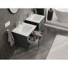 Mexen Orio mobiletto da bagno 50 cm con lavabo Vela, 2 cassetti, grafite opaco/bianco opaco - 91A10-05047-2-BFF66-W23M01