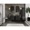 Mexen Orio armario de baño de 50 cm con lavabo Vela, 2 cajones, negro brillante/negro mate - 91A10-05047-2-BFF70-W23M71