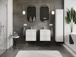 Mexen Orio meuble de salle de bain 50 cm avec lavabo Otis, 2 tiroirs, blanc brillant - 91A10-05047-2-BFF00-W18M00