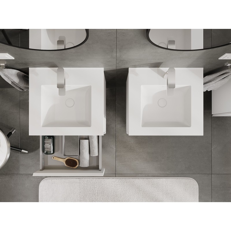 Mexen Orio mueble de baño 50 cm con lavabo Otis, 2 cajones, blanco mate - 91A10-05047-2-BFF01-W18M01