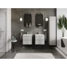 Mexen Orio bathroom cabinet 50 cm with Otis washbasin, 2 drawers, grey matte/white matte - 91A10-05047-2-BFF62-W18M01