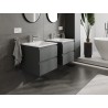 Mexen Orio armario de baño 50 cm con lavabo Otis, 2 cajones, grafito mate/blanco mate - 91A10-05047-2-BFF66-W18M01