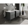 Mexen Orio cabinet de salle de bain 50 cm avec lavabo Otis, 2 tiroirs, graphite mat/blanc mat - 91A10-05047-2-BFF66-W18M01