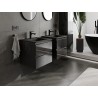 Mexen Orio mobiletto da bagno 50 cm con lavabo Otis, 2 cassetti, nero lucido/nero opaco - 91A10-05047-2-BFF70-W18M71