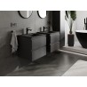 Mexen Orio meuble de salle de bain 50 cm avec lavabo Otis, 2 tiroirs, noir mat - 91A10-05047-2-BFF71-W18M71