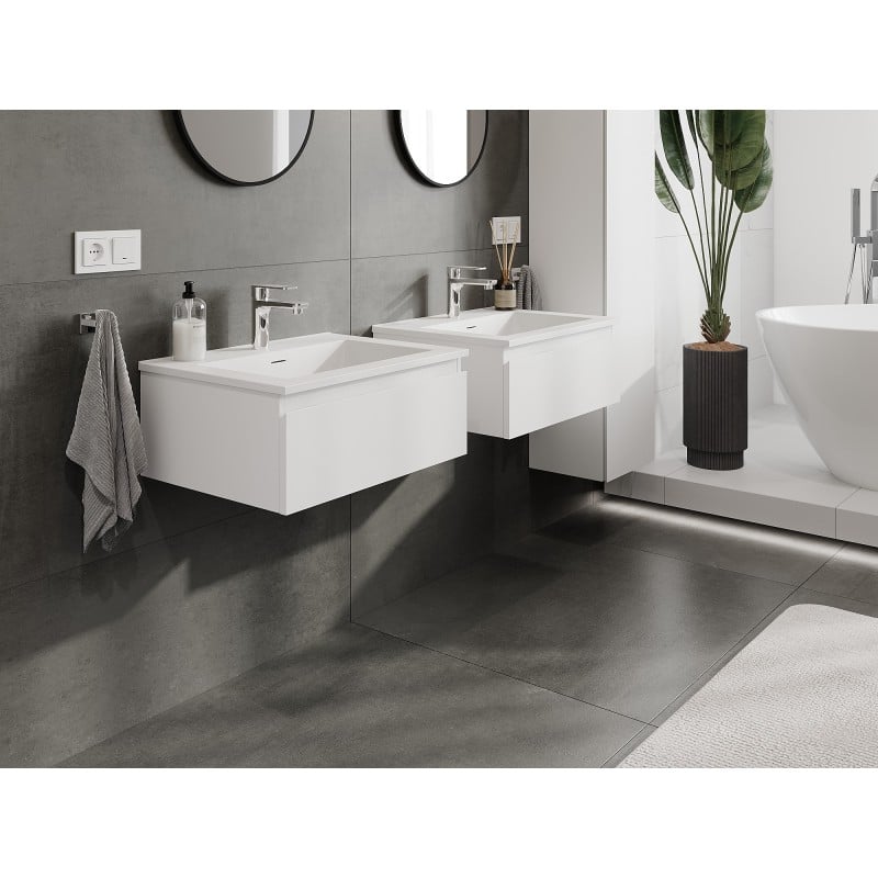 Mexen Orio meuble de salle de bains 60 cm avec lavabo Otis, 1 tiroir, blanc mat - 91A10-06023-1-BF01-W18M01