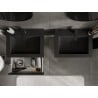 Mexen Orio mobiletto da bagno 60 cm con lavabo Otis, 1 cassetto, nero lucido/nero opaco - 91A10-06023-1-BF70-W18M71