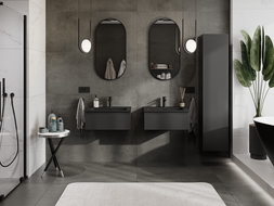 Mexen Orio mueble de baño de 60 cm con lavabo Otis, 1 cajón, negro mate - 91A10-06023-1-BF71-W18M71