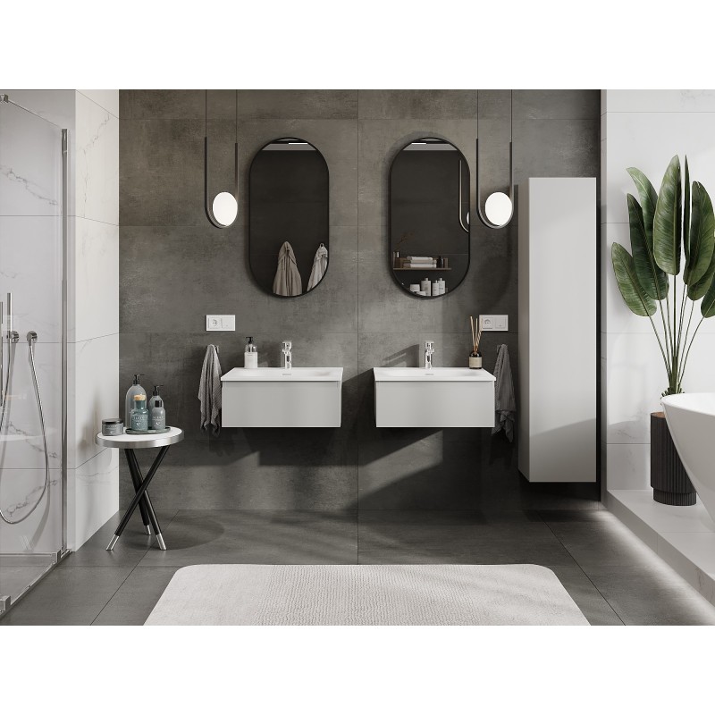 Mexen Orio armario de baño 60 cm con lavabo Vela, 1 cajón, gris mate/blanco mate - 91A10-06023-1-BF62-W23M01