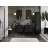 Mexen Orio mobile da bagno 60 cm con lavabo Otis, 2 cassetti, nero lucido/nero opaco - 91A10-06047-2-BFF70-W18M71