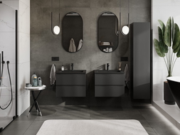 Mexen Orio mobile da bagno 60 cm con lavabo Otis, 2 cassetti, nero opaco - 91A10-06047-2-BFF71-W18M71