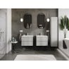 Mexen Orio meuble de salle de bains 60 cm avec lavabo Vela, 2 tiroirs, gris mat/blanc mat - 91A10-06047-2-BFF62-W23M01