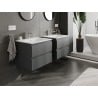 Mexen Orio gabinete de baño de 60 cm con lavabo Vela, 2 cajones, grafito mate/blanco mate - 91A10-06047-2-BFF66-W23M01