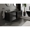 Mexen Orio mobile da bagno 60 cm con lavabo Vela, 2 cassetti, nero lucido/nero opaco - 91A10-06047-2-BFF70-W23M71
